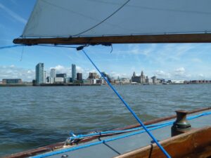 Liverpool waterfront from the Mylne "Merle" - Crosby Race