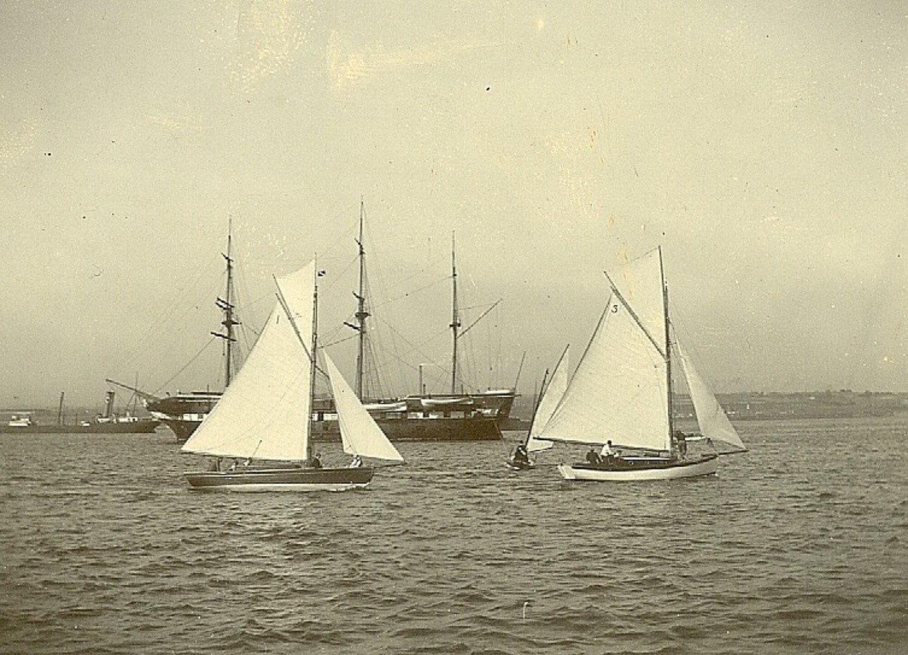 Restricted Class sailing in front of HMS Conway